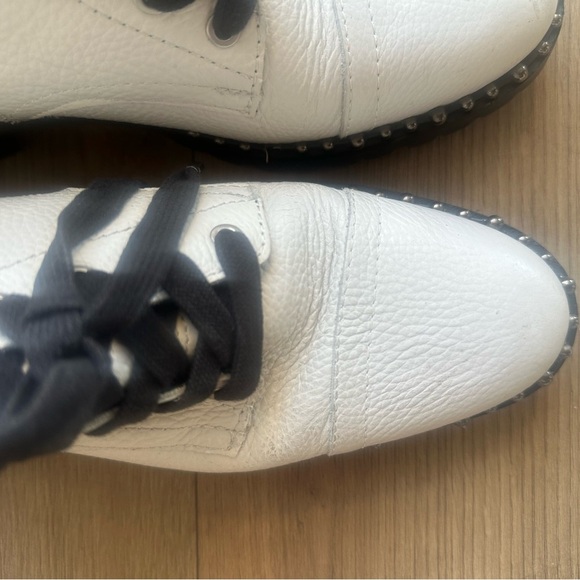 Sam Edelman Jennifer White Studded Combat Boots - Picture 4 of 7